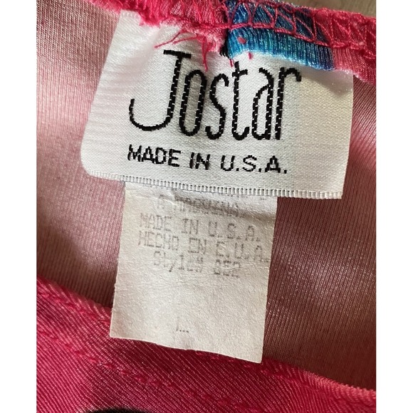 Vintage Jostar Tank Dress Pink Maxi Fish Print 90s Beach Stretch Slinky USA made - Picture 5 of 11